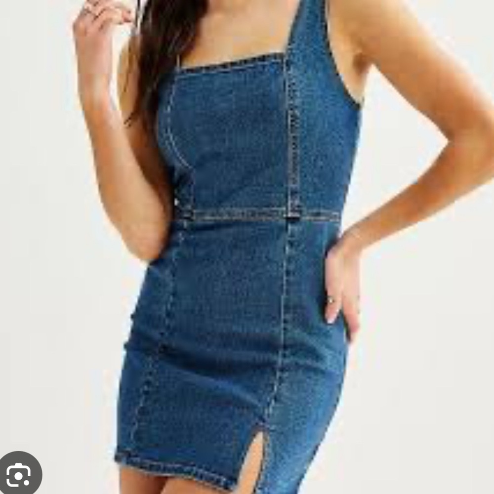Love, Fire Blue Denim Jean Mini Dress